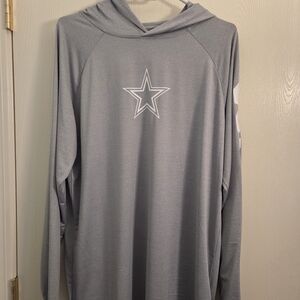 New Era Gray Dallas Cowboys Long Sleeve Hooded Shirt